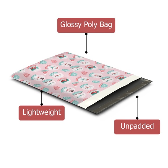 ❄️10 Pink Snow globe Poly Mailers 12 x 15 inch - Picture 5 of 7